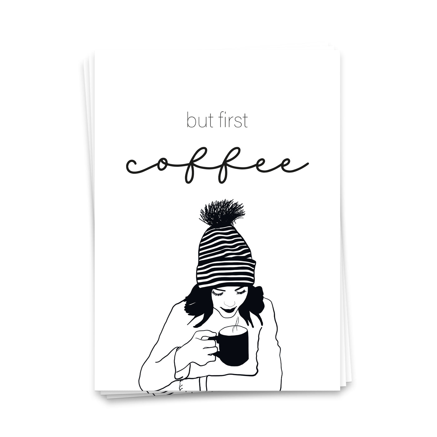 ...But first coffee - Postkarte