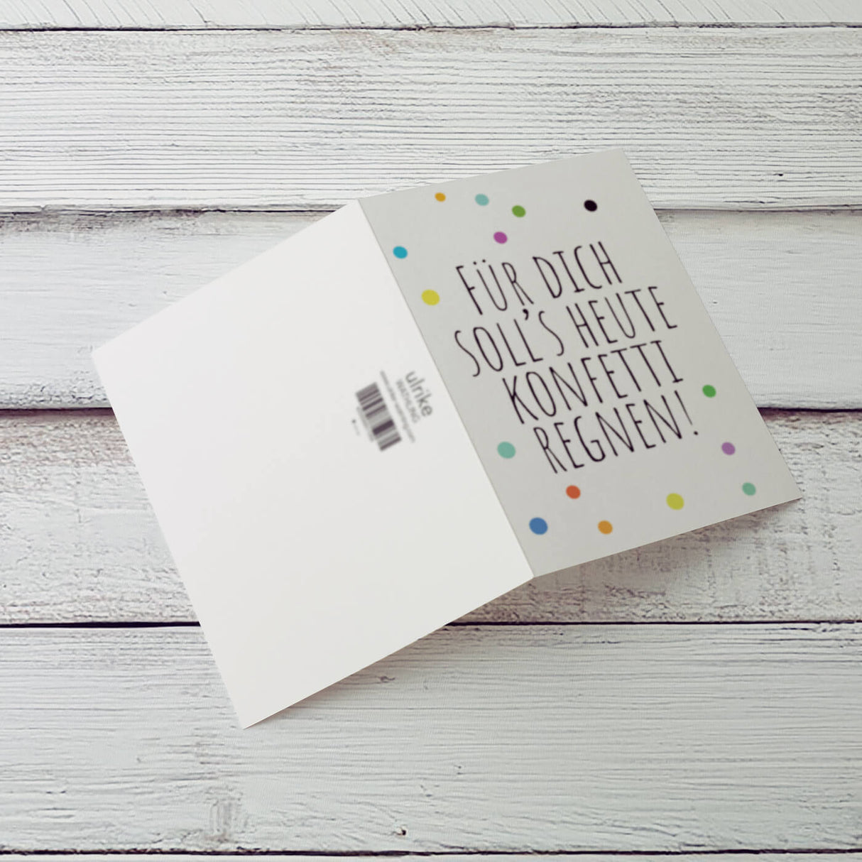 Für Dich soll's heute Konfetti regnen - Klappkarte mit Umschlag