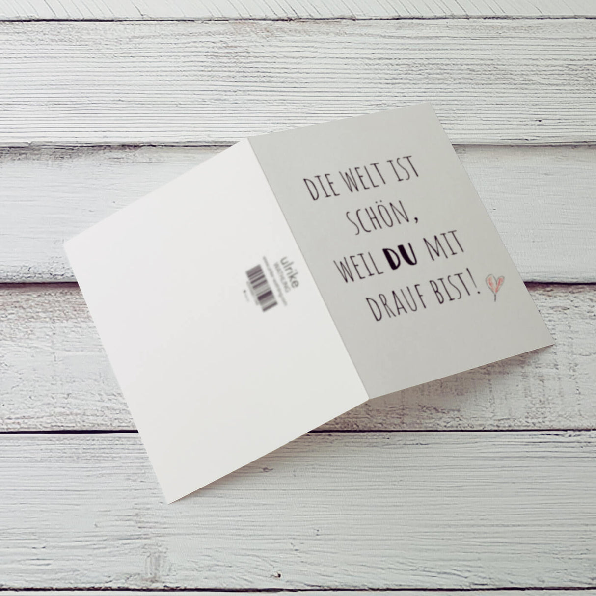 Die Welt ist schön, weil du - Klappkarte mit Umschlag