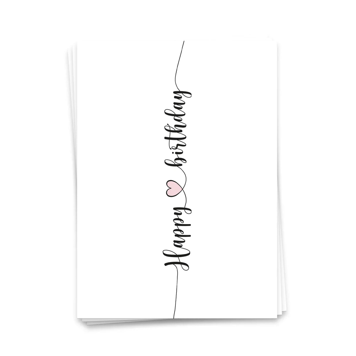 Happy Birthday mit Herz - Postkarte