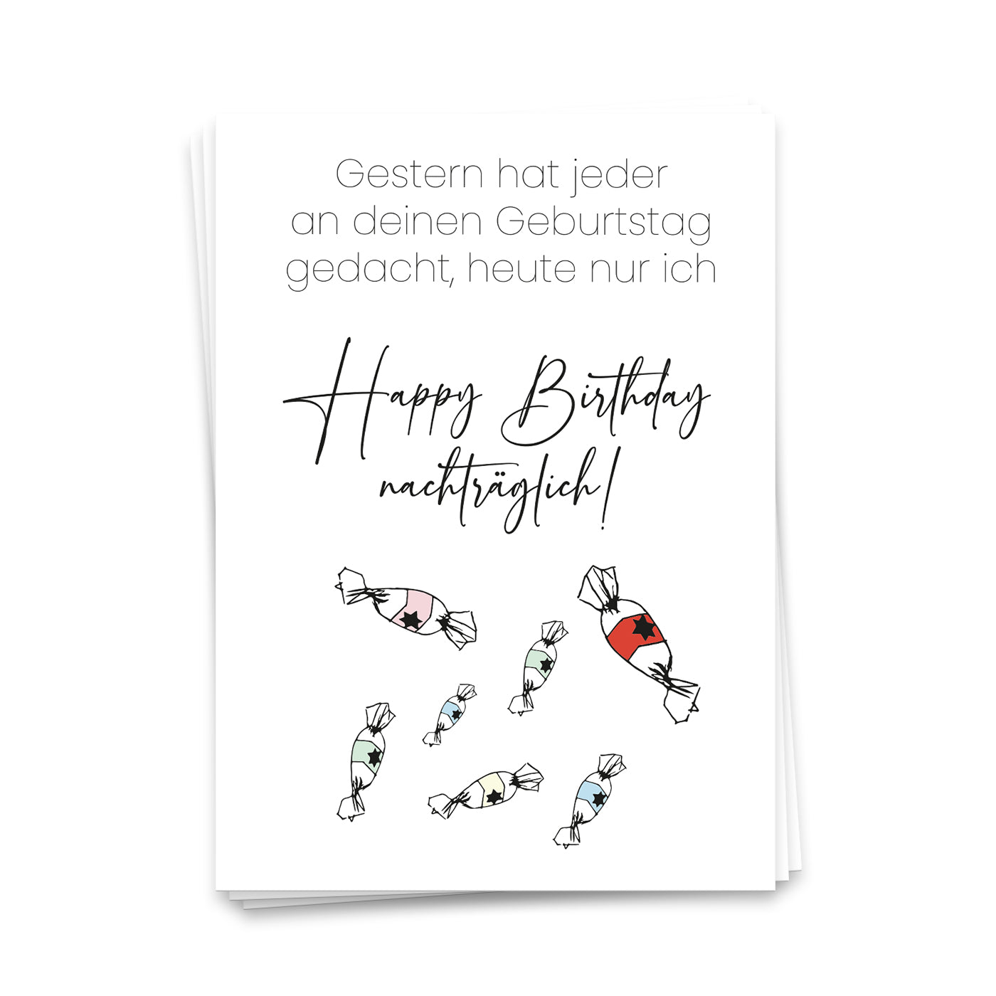 Happy Birthday nachträglich - Postkarte