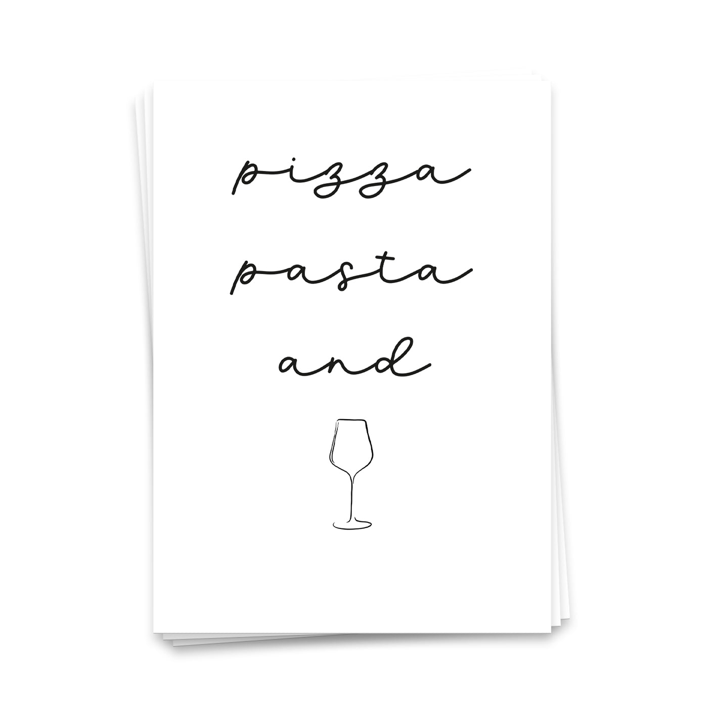 Pizza Pasta and Vino - Postkarte