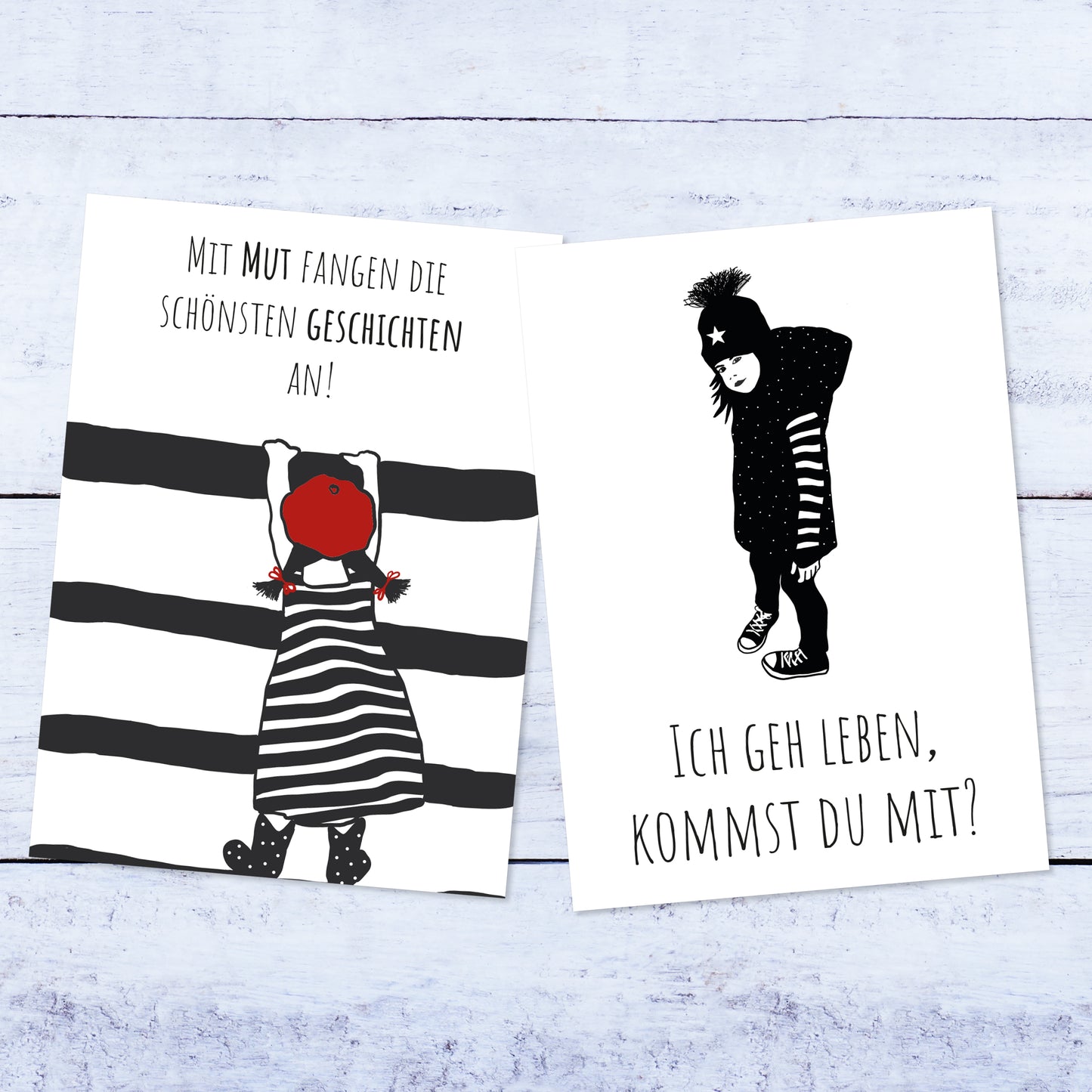 10 hochwertige Motivation Postkarten als Set