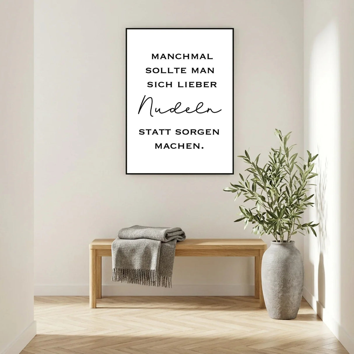 Nudeln statt Sorgen – Poster