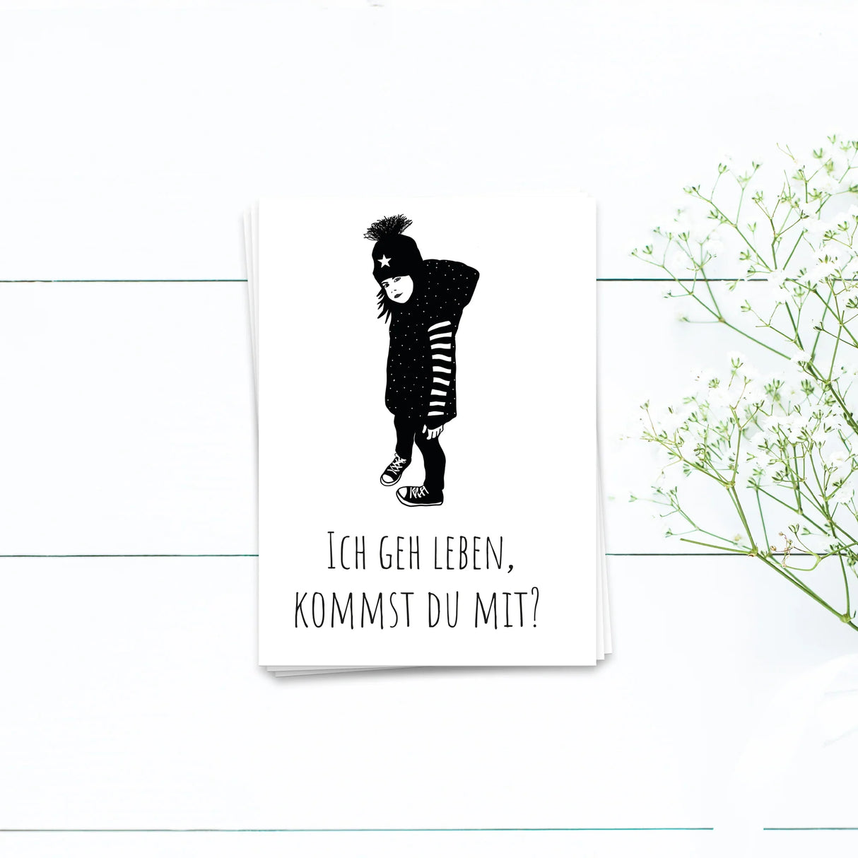 ich geh leben, kommst Du mit - Postkarte