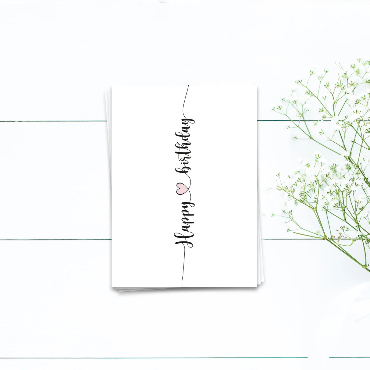 Happy Birthday mit Herz - Postkarte