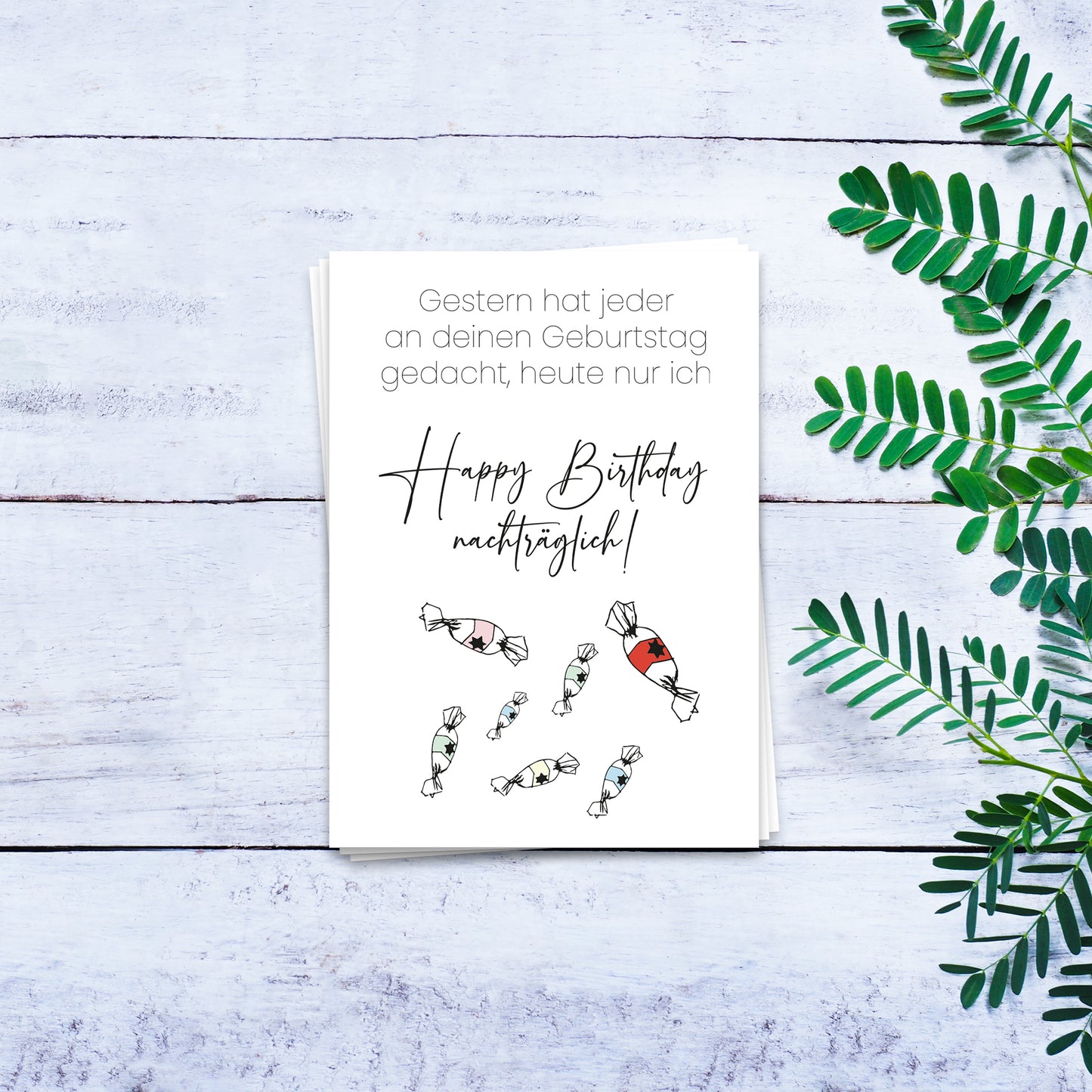 Happy Birthday nachträglich - Postkarte