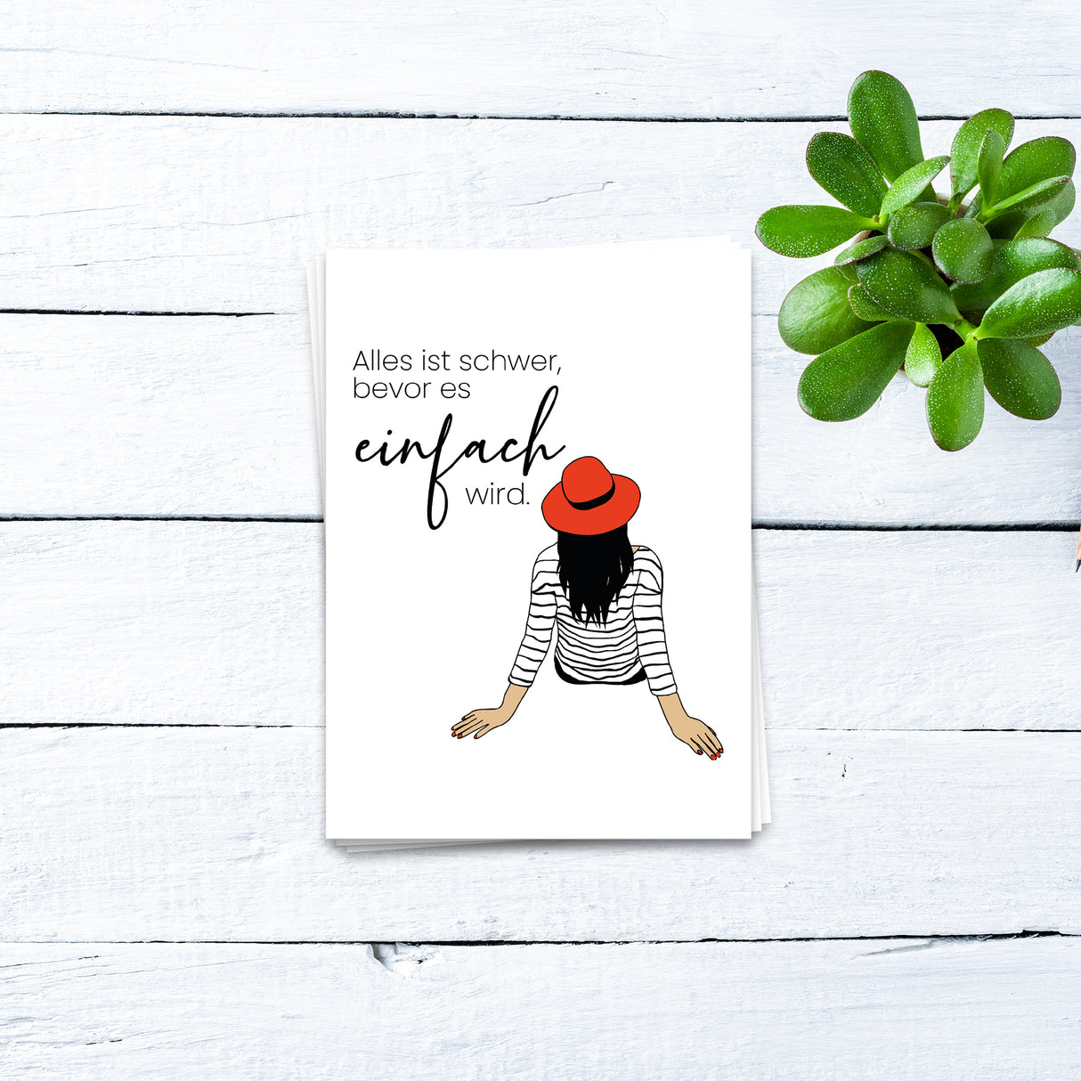 Alles ist schwer bevor es einfach wird - Postkarte
