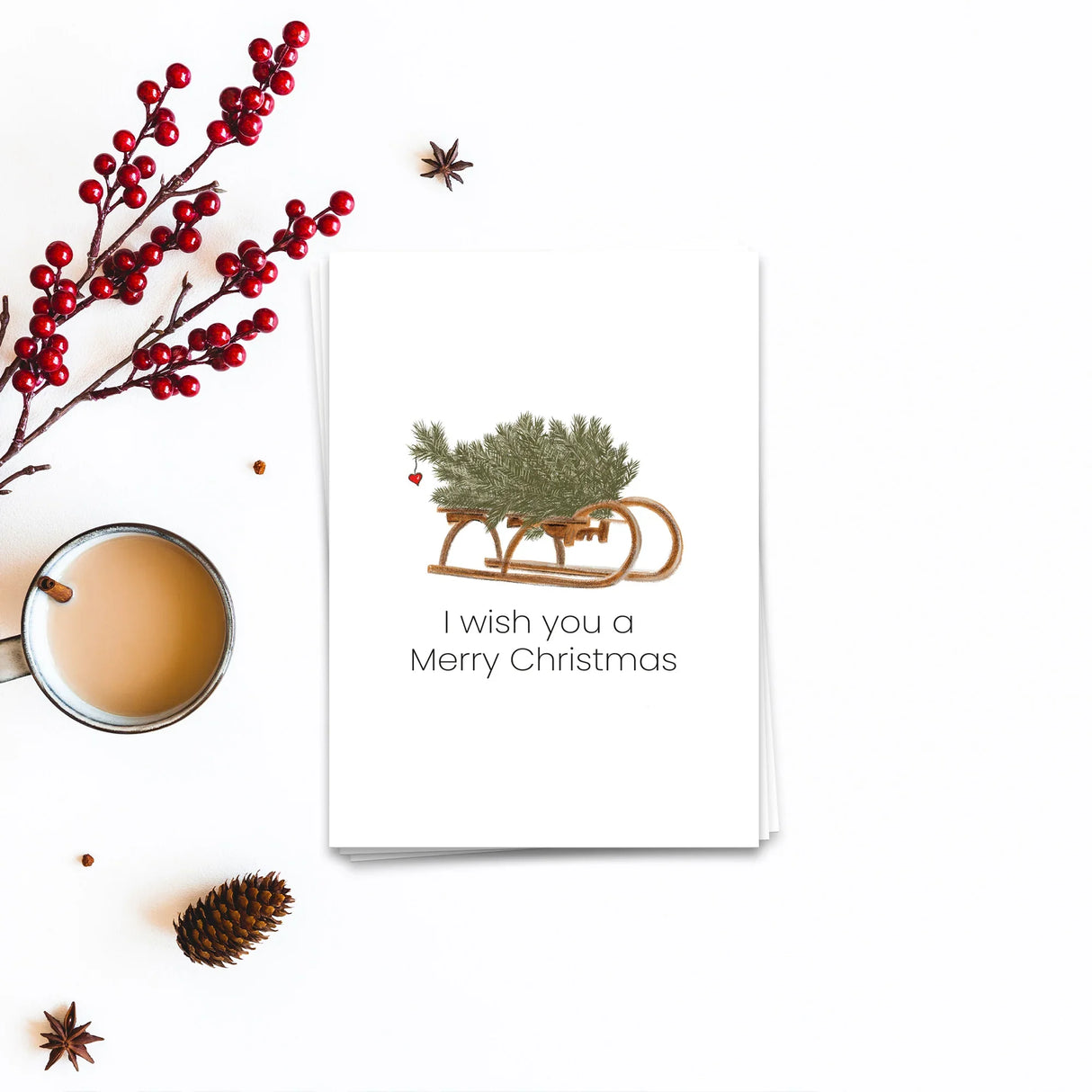 I wish you a merry christmas - Weihnachtskarte