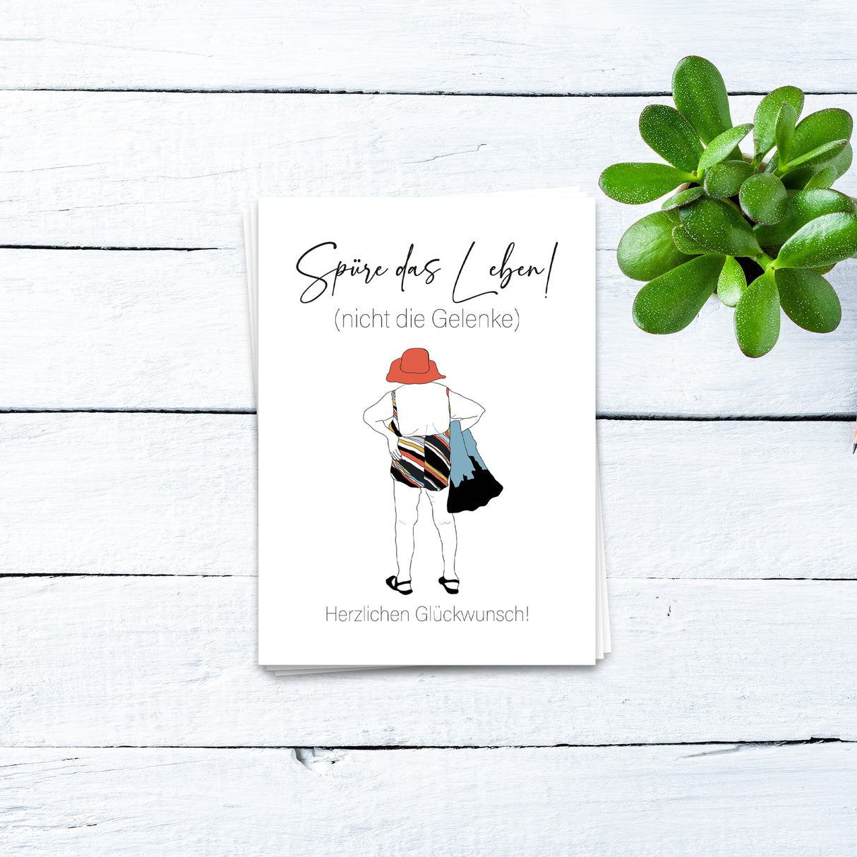 Spüre das Leben & nicht die Gelenke Geburtstagskarte