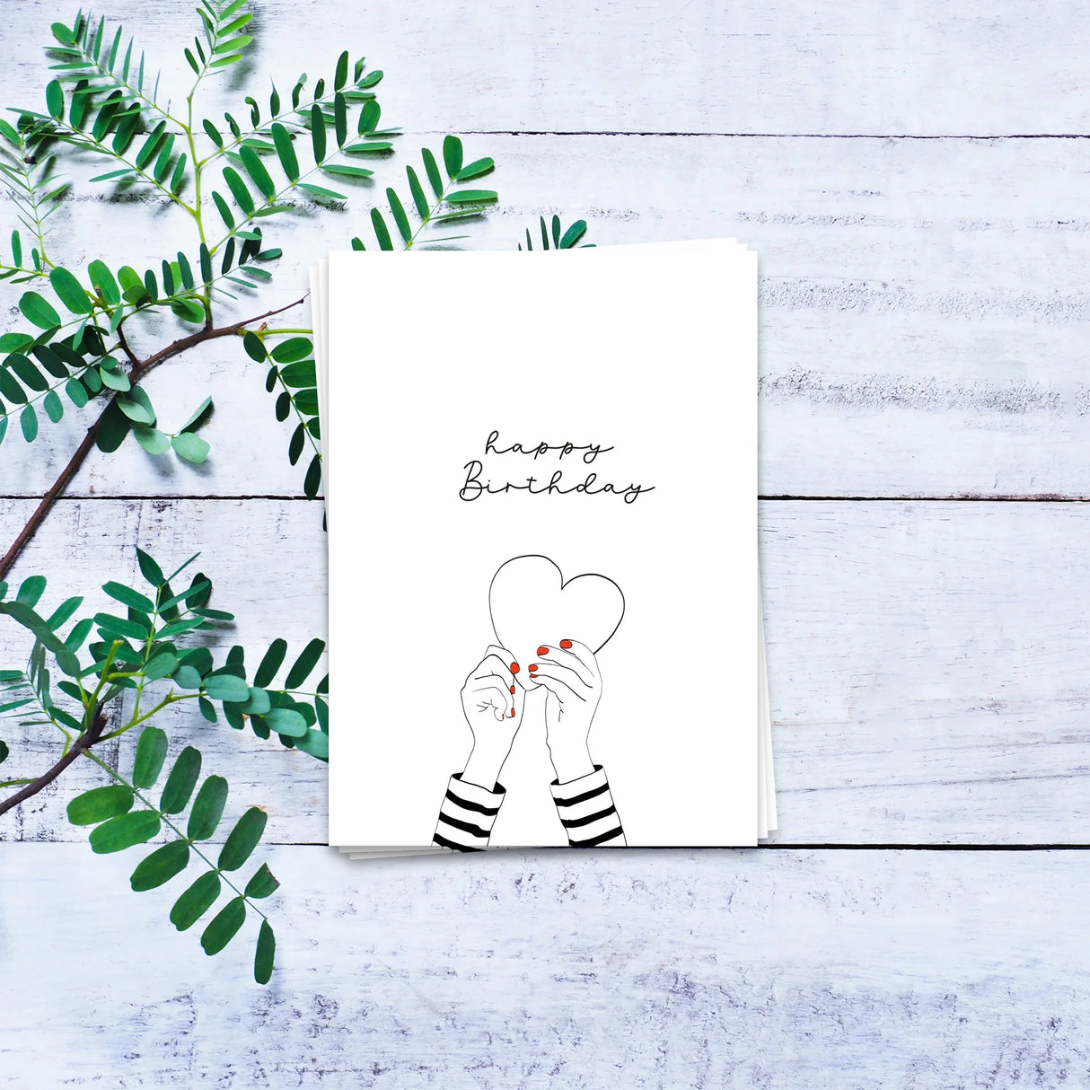 Happy Birthday Herz - Postkarte