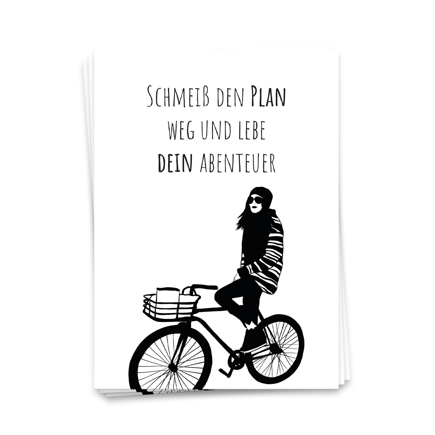 Schmeiß den Plan weg und lebe dein Abenteuer - Postkarte