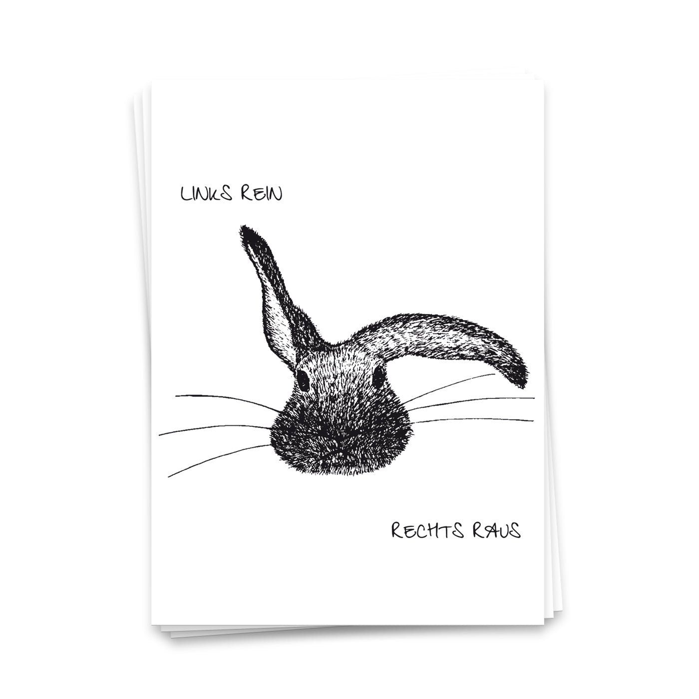 Links rein, rechts raus - Postkarte