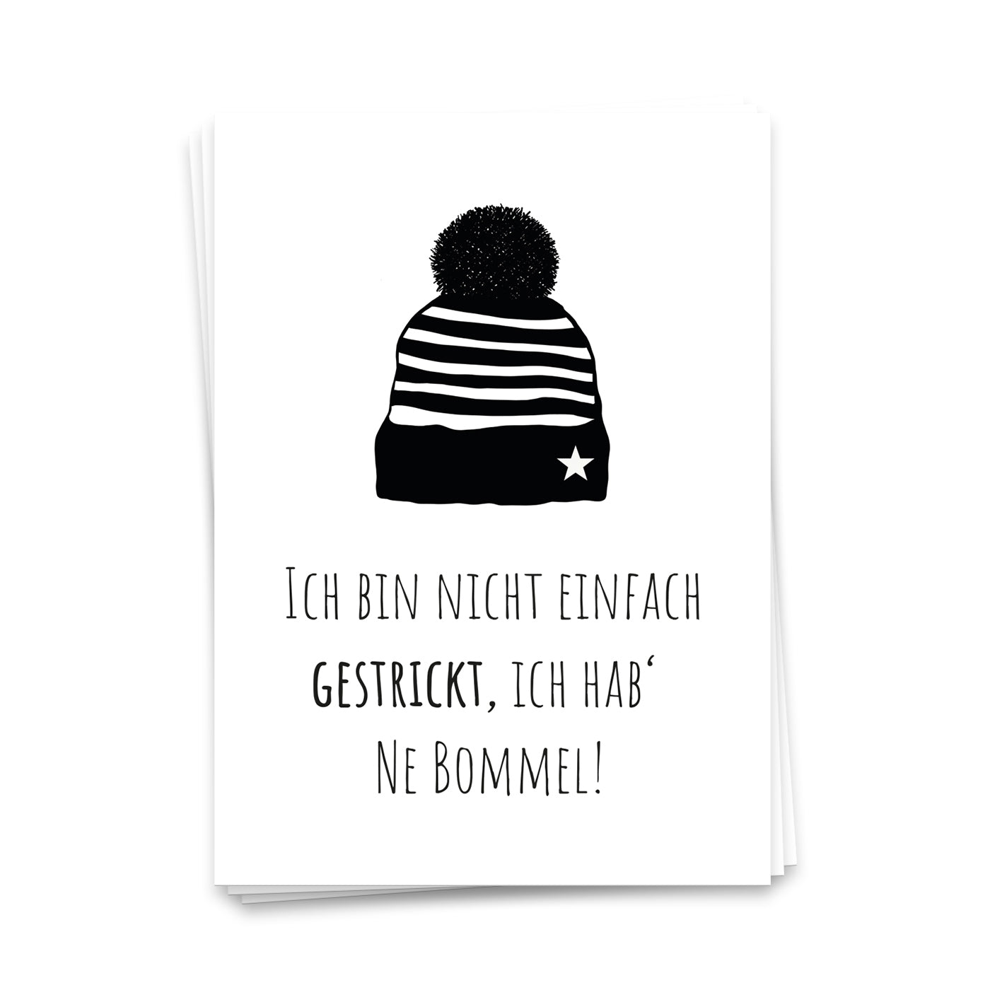 Ich bin nicht einfach gestrickt, ich hab' ne Bommel - Postkarte