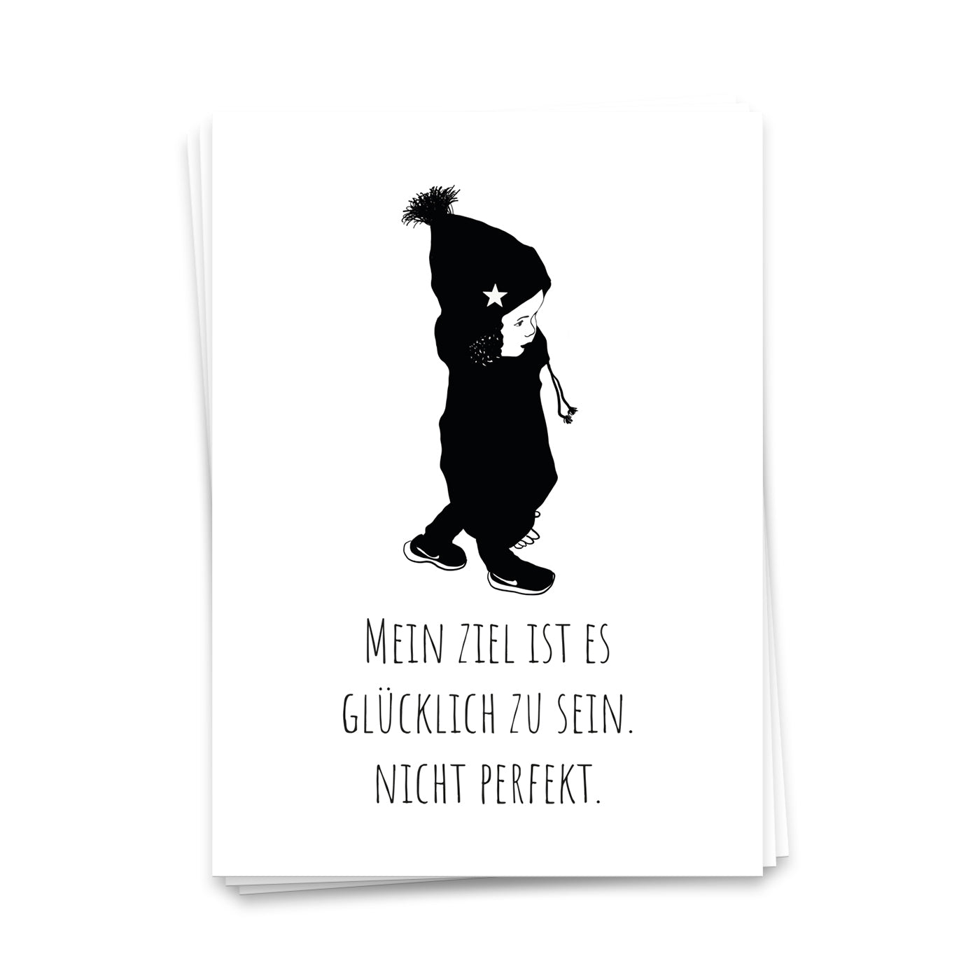 Mein Ziel ist es, glücklich zu sein. Nicht perfekt. - Postkarte