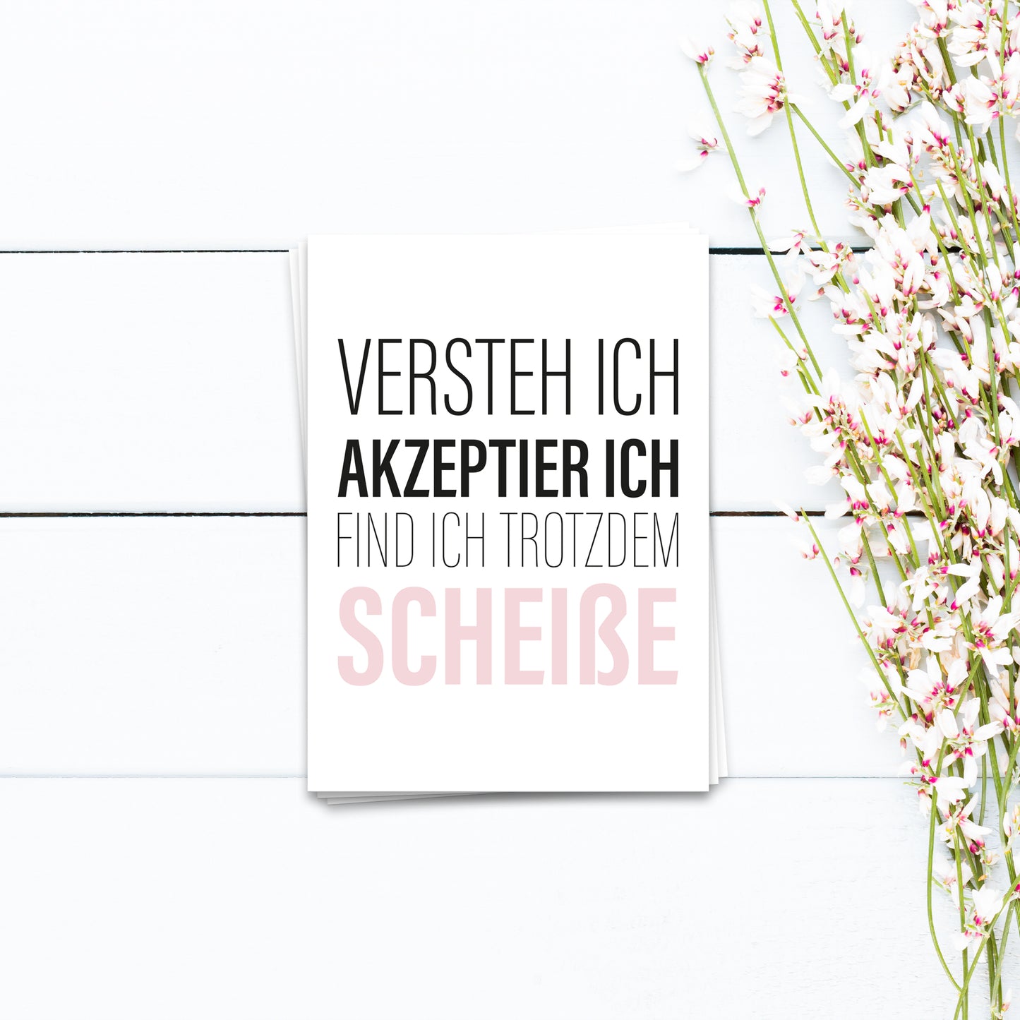 Versteh ich, akzeptier ich, find ich trotzdem scheiße - Postkarte