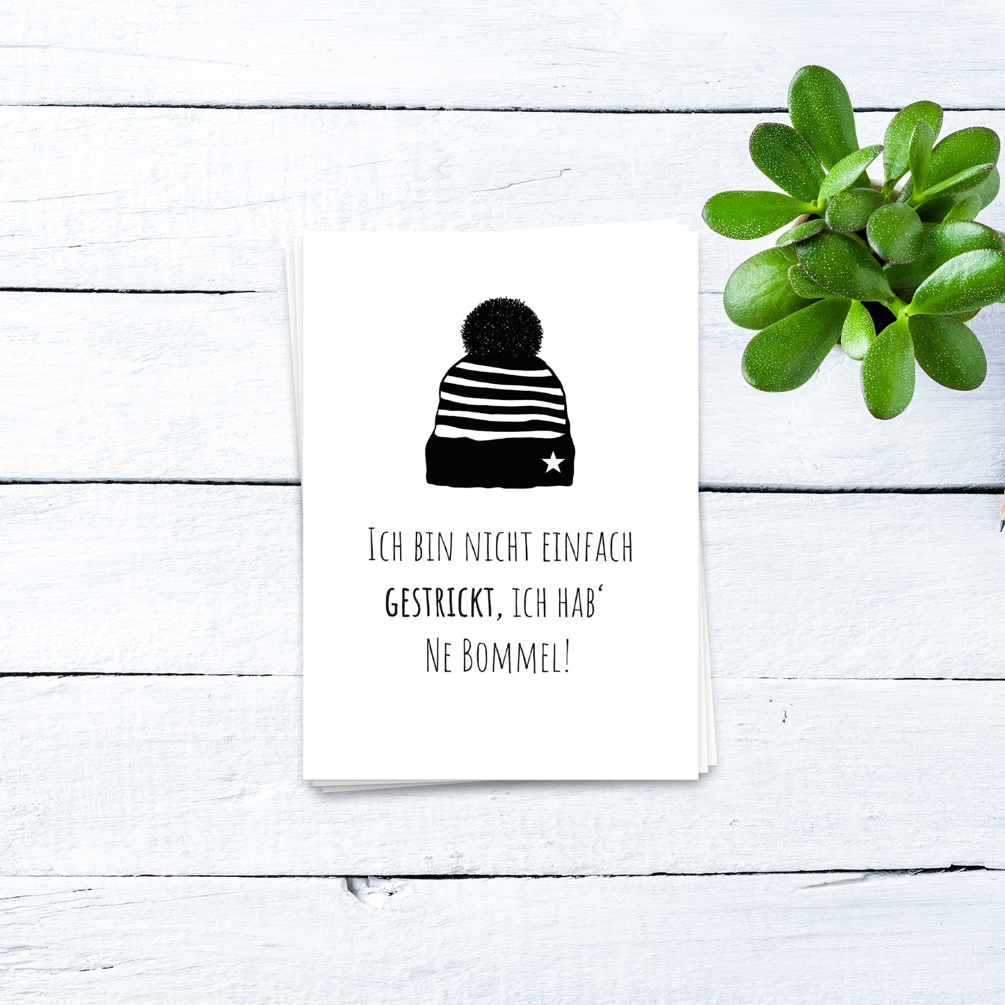 Ich bin nicht einfach gestrickt, ich hab' ne Bommel - Postkarte