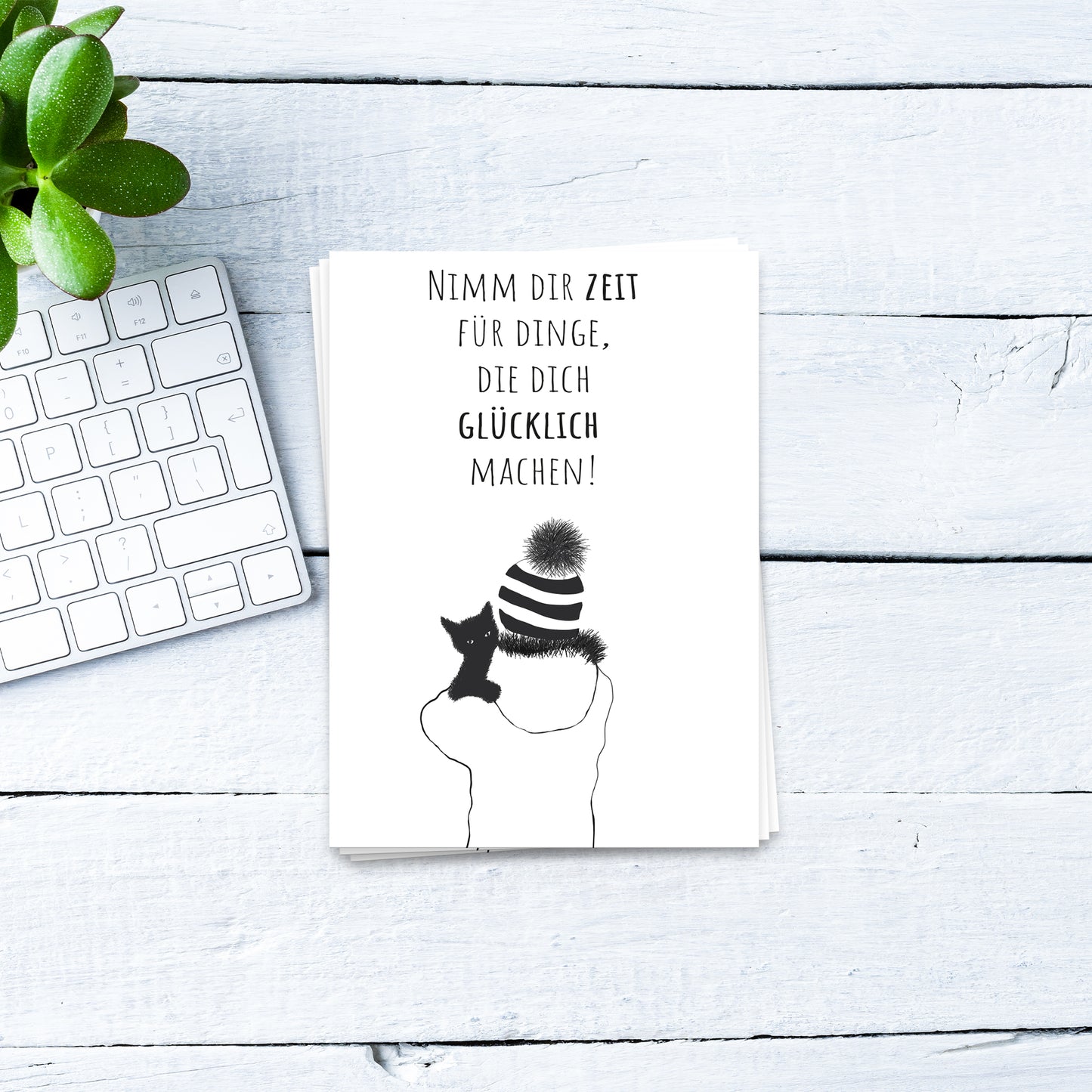 Nimm dir Zeit für Dinge die glücklich machen - Postkarte