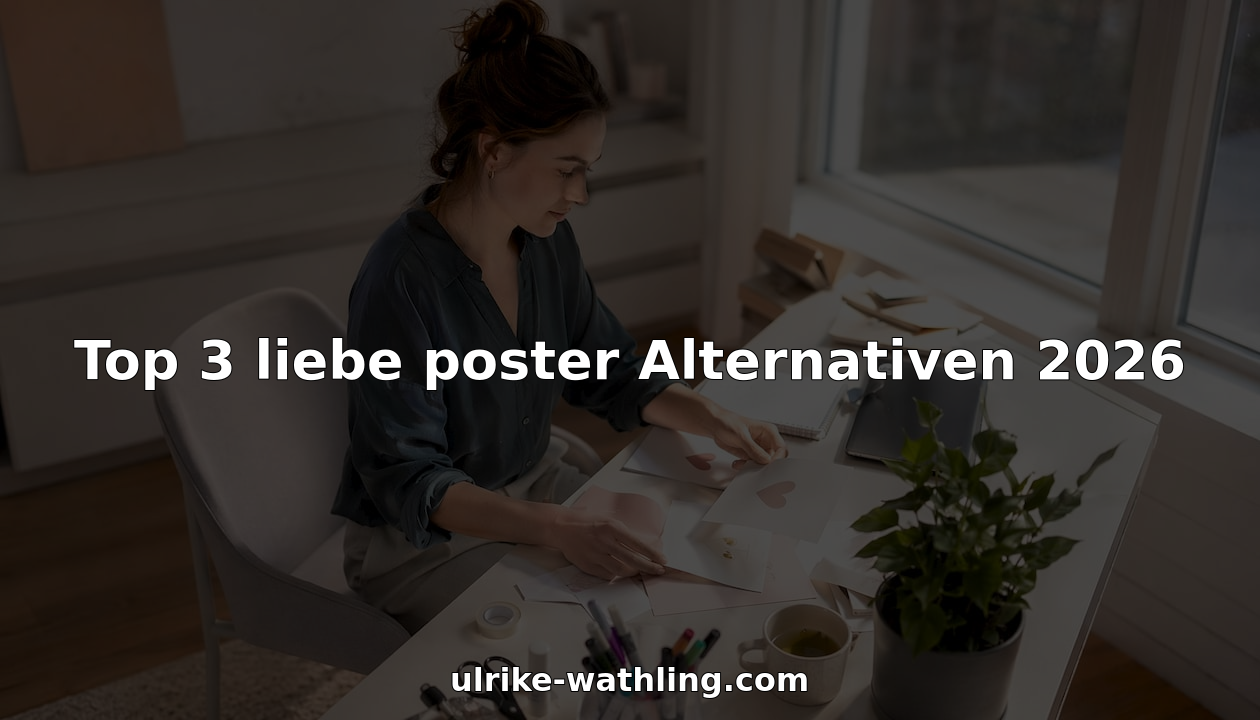 Eine Frau sitzt am Wohnzimmertisch und sortiert liebevoll selbstgestaltete Plakate mit Liebesbotschaften.