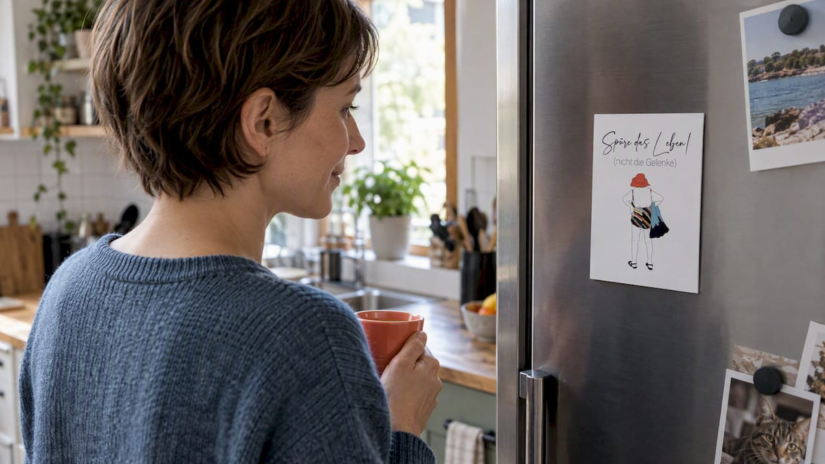 Start in den Tag mit einem aufmunternden Magneten am Kühlschrank