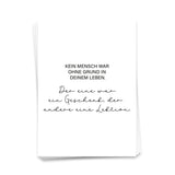 Kein Mensch war ohne Grund in Deinem Leben - Postkarte