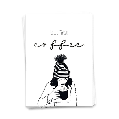 ...But first coffee - Postkarte
