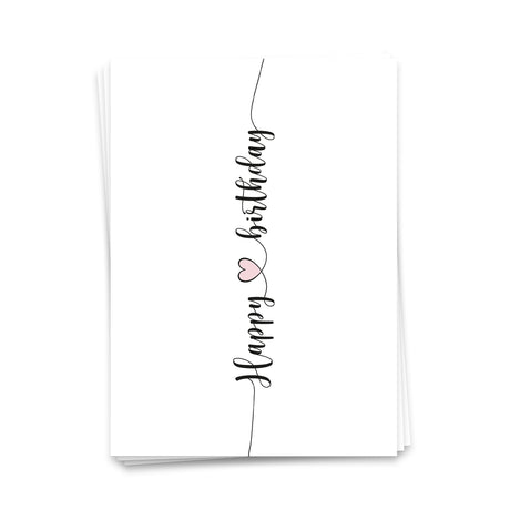 Happy Birthday mit Herz -  Postkarte