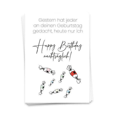 Happy Birthday nachträglich -  Postkarte