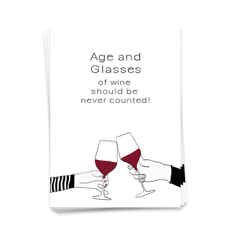 Age and glasses of wine - Postkarte