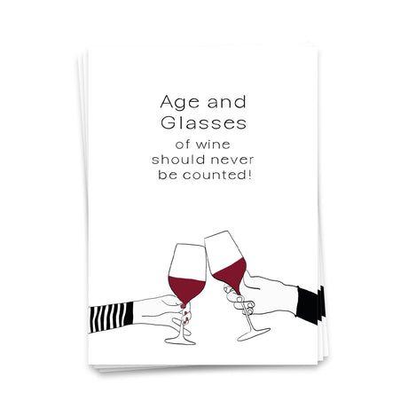 Age and glasses of wine - Postkarte