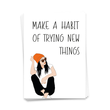 Make a habit of trying new things - Postkarte