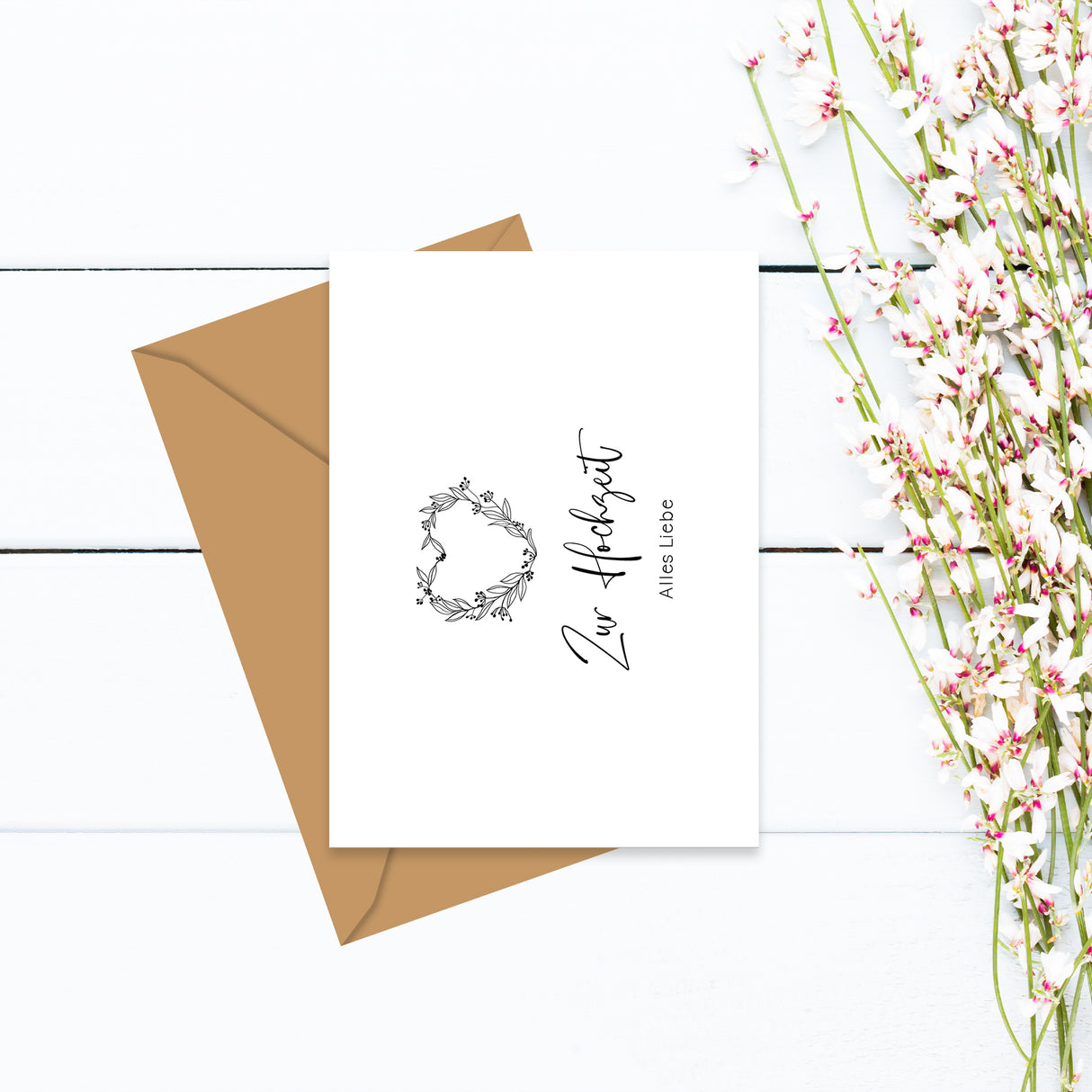 Zur Silberhochzeit alles Liebe - Klappkarte mit Umschlag