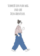 Schmeiß den Plan weg und lebe dein Abenteuer - Postkarte