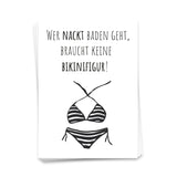 Wer nackt baden geht, braucht keine Bikinifigur - Postkarte