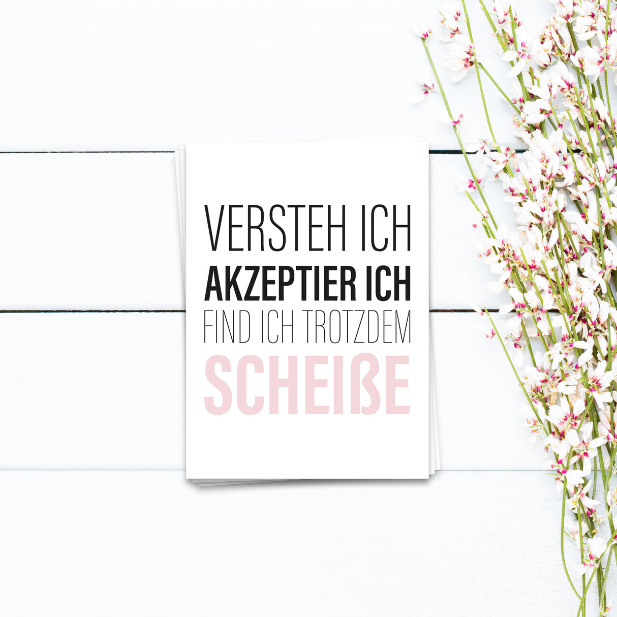 Versteh ich, akzeptier ich, find ich trotzdem scheiße - Postkarte