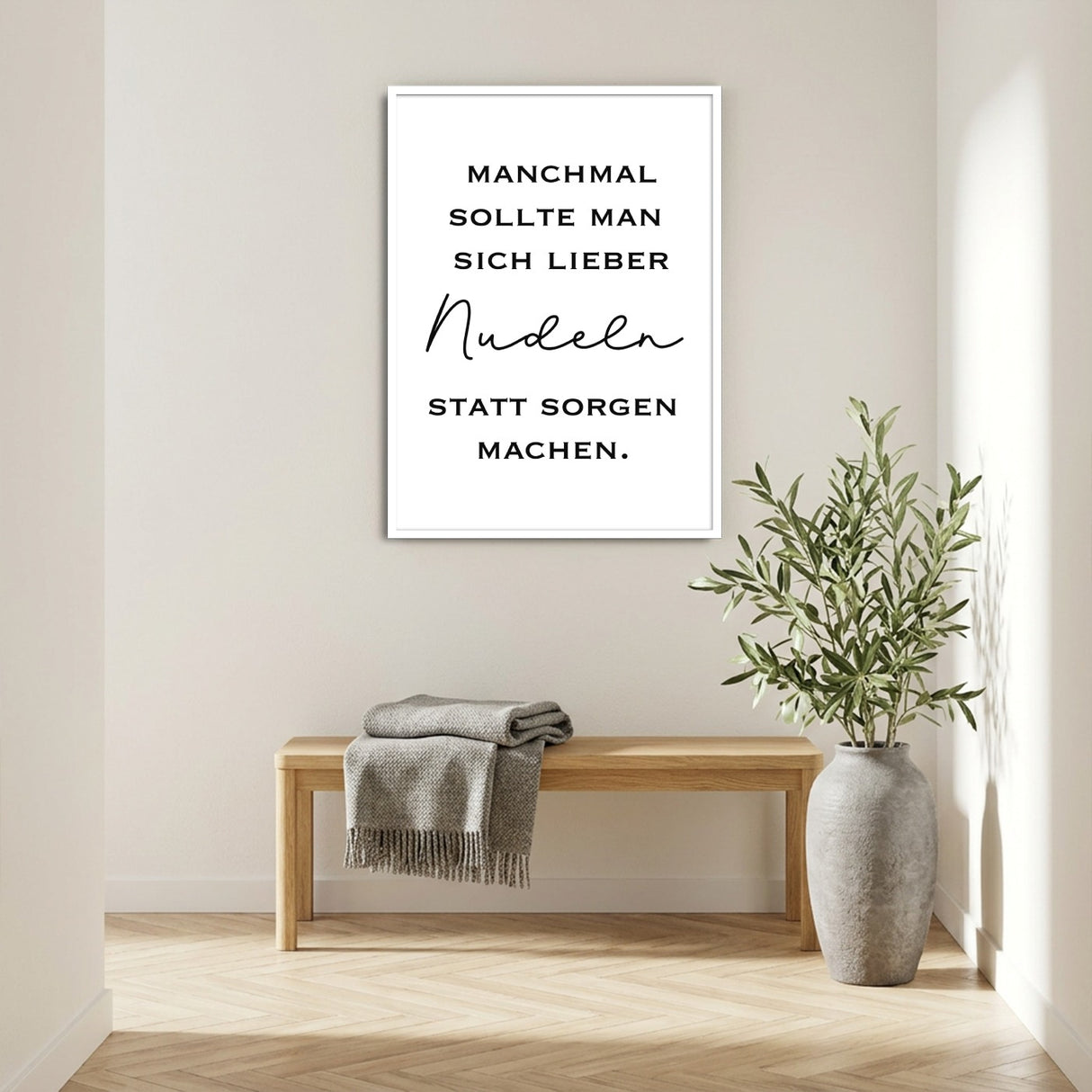 Nudeln statt Sorgen – Poster