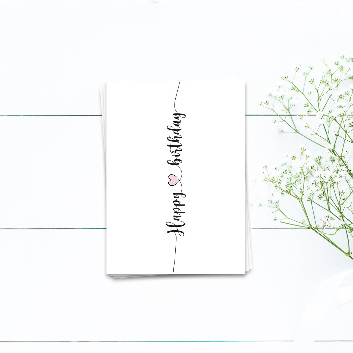 Happy Birthday mit Herz -  Postkarte