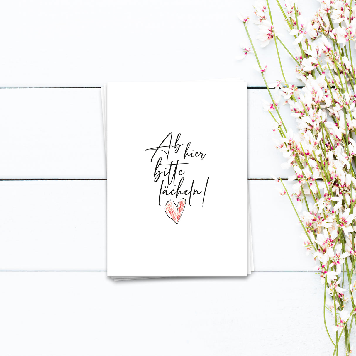Ab hier bitte Lächeln 1 -  Postkarte