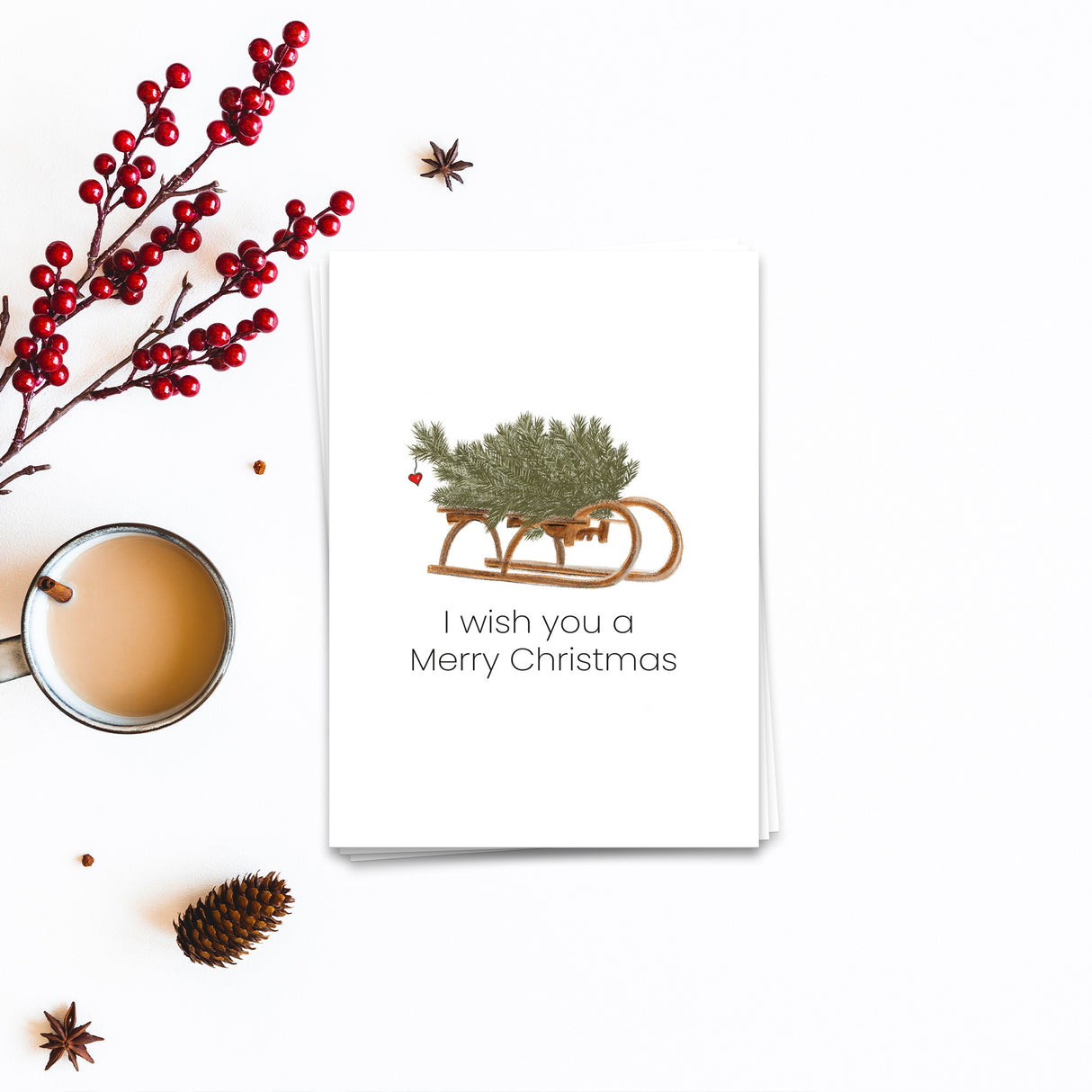 I wish you a merry christmas - Postkarte