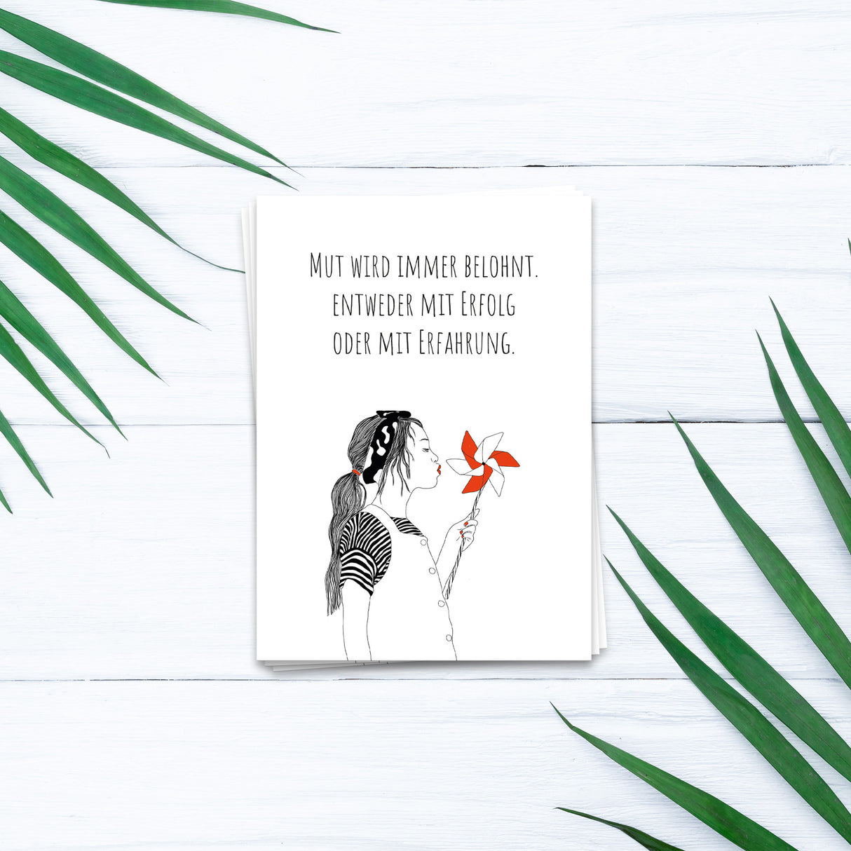 Mut wird immer belohnt - Postkarte