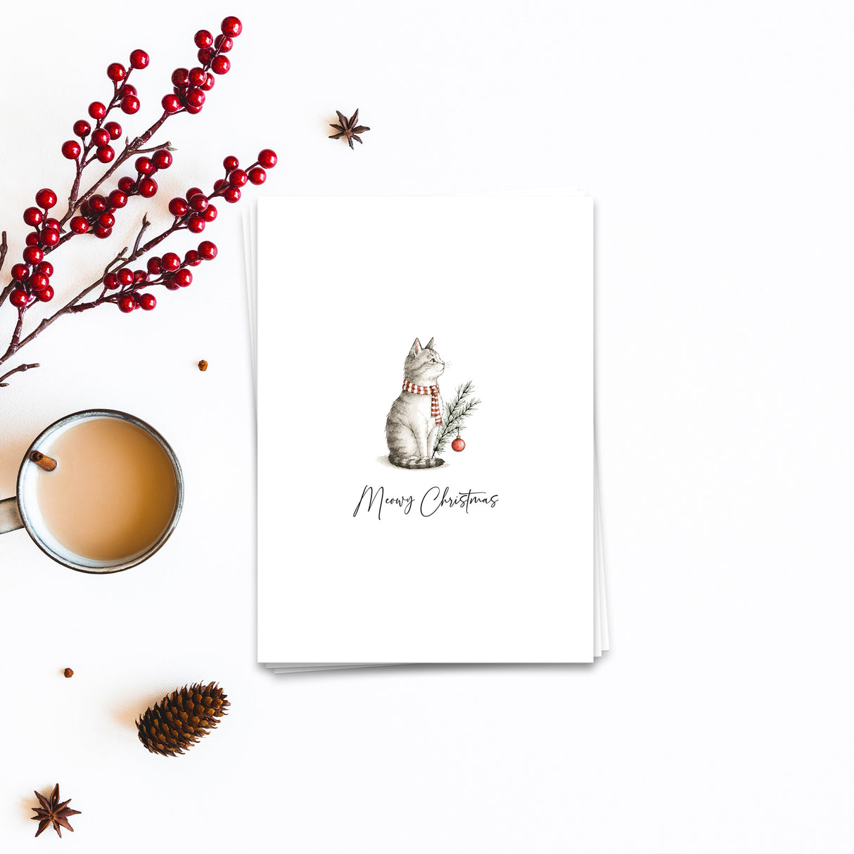 Meowy Christmas - Weihnachtskarte