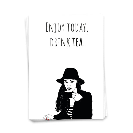 Enjoy today, drink tea - Postkarte