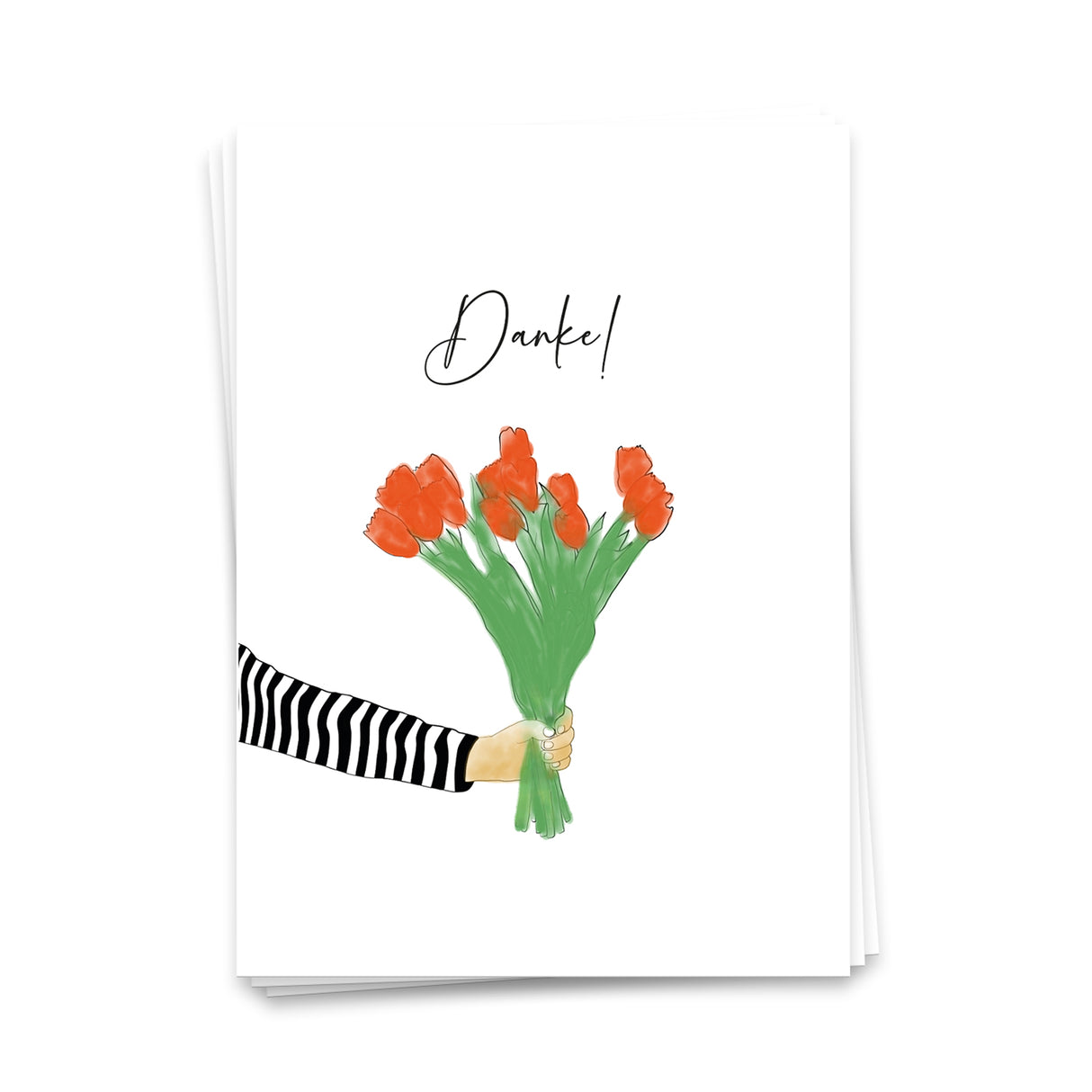 Danke mit Blumen - Postkarte