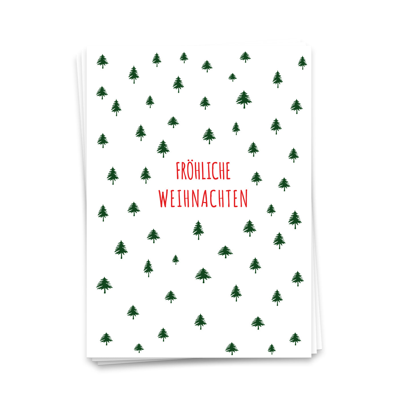 Fröhliche Weihnachten mit Tannenbäumchen - Postkarte