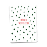 Fröhliche Weihnachten mit Tannenbäumchen - Postkarte