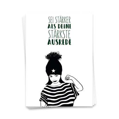 Sei stärker als deine stärkste Ausrede - Postkarte
