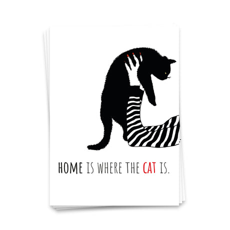 Home is, where the cat is - Postkarte
