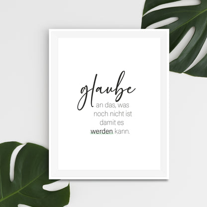 Glaube an das was noch nicht ist - Poster