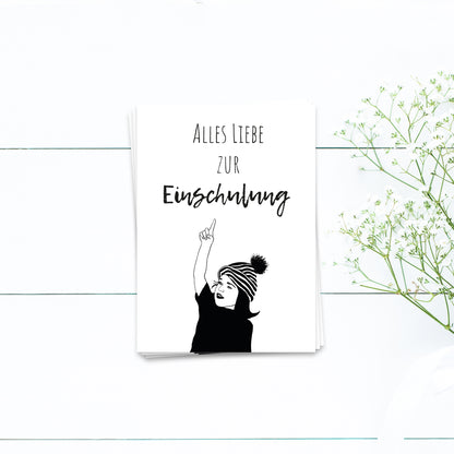 Alles Liebe zur Einschulung - Postkarte
